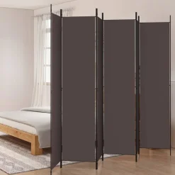 vidaXL Kamerscherm met 6 panelen 300x220 cm stof bruin