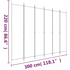 vidaXL Kamerscherm met 6 panelen 300x220 cm stof bruin