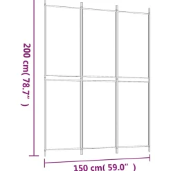vidaXL Kamerscherm met 3 panelen 150x200 cm stof bruin