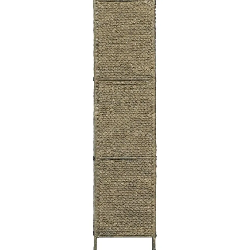 vidaXL Kamerscherm met 3 panelen 116x160 cm waterhyacint bruin