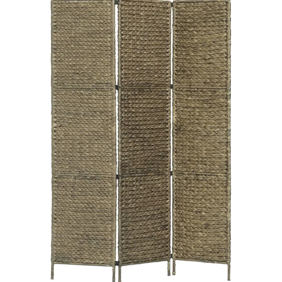 vidaXL Kamerscherm met 3 panelen 116x160 cm waterhyacint bruin