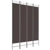 vidaXL Kamerscherm met 4 panelen 160x220 cm stof bruin