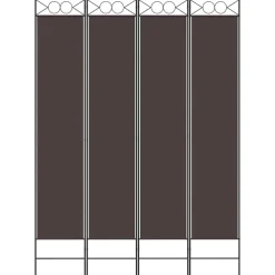 vidaXL Kamerscherm met 4 panelen 160x220 cm stof bruin