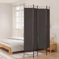 vidaXL Kamerscherm met 4 panelen 160x220 cm stof bruin