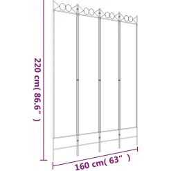 vidaXL Kamerscherm met 4 panelen 160x220 cm stof bruin