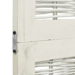 vidaXL Kamerscherm met 5 panelen massief paulowniahout wit