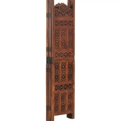 vidaXL Kamerscherm 5 panelen handgesneden 200x165 cm mangohout bruin
