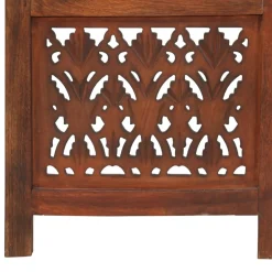 vidaXL Kamerscherm 3 panelen handgesneden 120x165 cm mangohout bruin