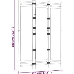 vidaXL Kamerscherm 3-panelen inklapbaar 120 cm bamboe en canvas