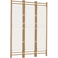 vidaXL Kamerscherm 3-panelen inklapbaar 120 cm bamboe en canvas
