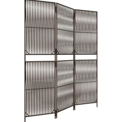 vidaXL Kamerscherm 3 panelen poly rattan bruin