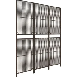 vidaXL Kamerscherm 3 panelen poly rattan bruin