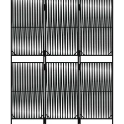 vidaXL Kamerscherm 3 panelen poly rattan zwart