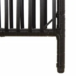 vidaXL Kamerscherm 3 panelen poly rattan zwart
