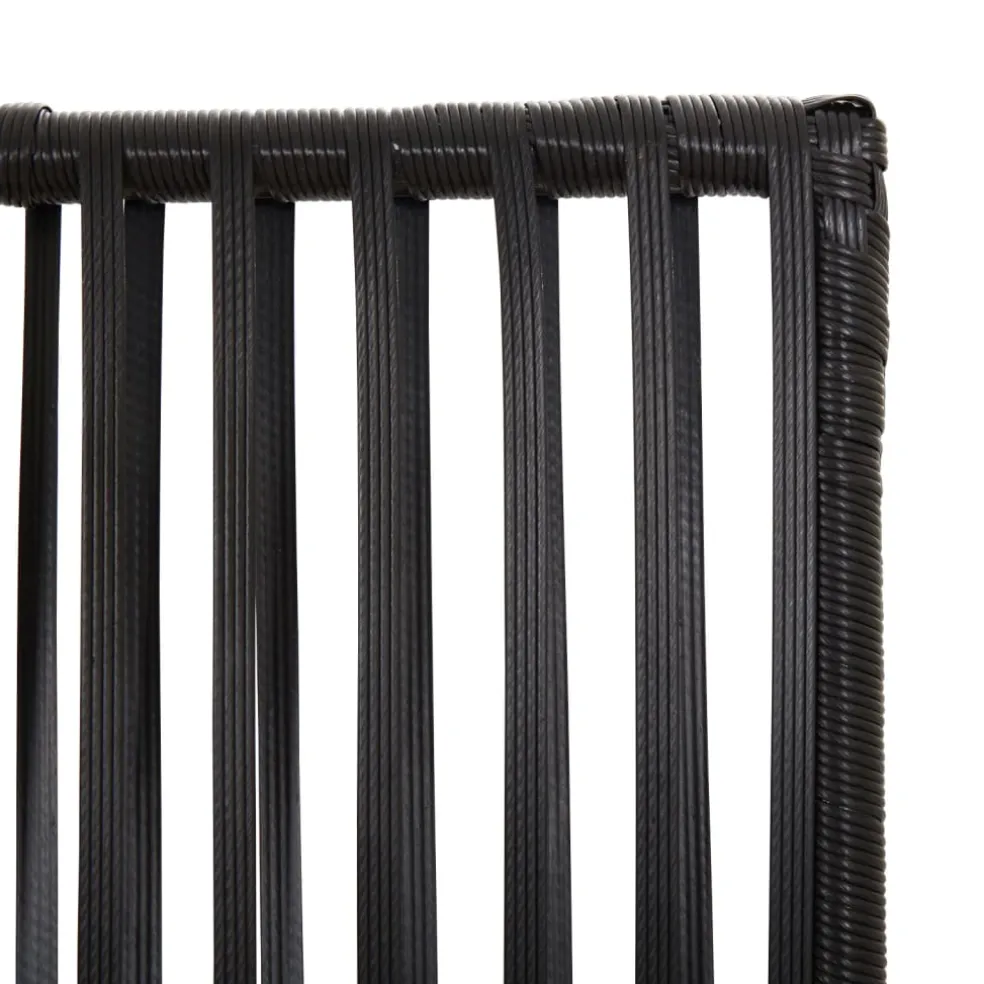 vidaXL Kamerscherm 3 panelen poly rattan zwart