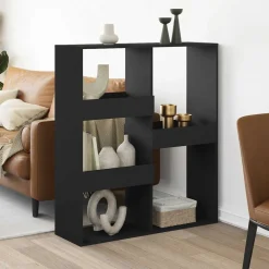 vidaXL Kamerscherm 100x33x115 cm bewerkt hout zwart