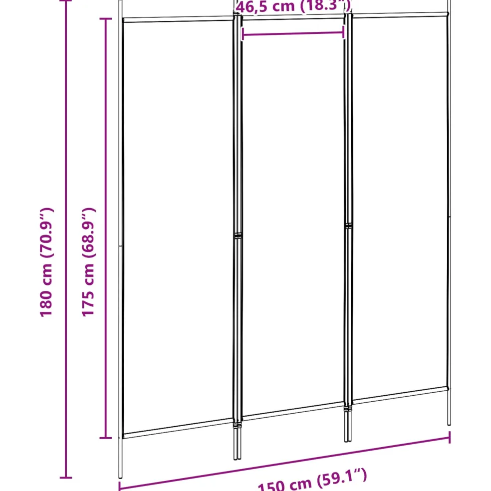 vidaXL Kamerverdeler Beige 150 x 180 cm Stof