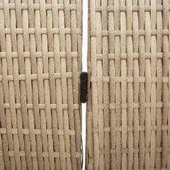 vidaXL Kamerverdeler Beige 147 x 180 cm poly rattan