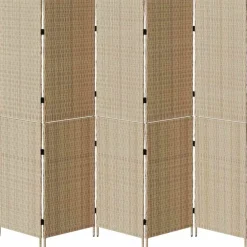 vidaXL Kamerverdeler Beige 242 x 180 cm poly rattan