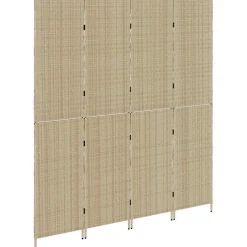 vidaXL Kamerverdeler Beige 195 x 200 cm poly rattan