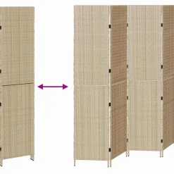 vidaXL Kamerverdeler Beige 195 x 200 cm poly rattan