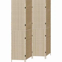 vidaXL Kamerverdeler Beige 195 x 200 cm poly rattan