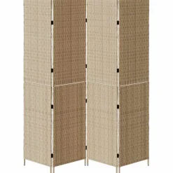 vidaXL Kamerverdeler Beige 195 x 200 cm poly rattan