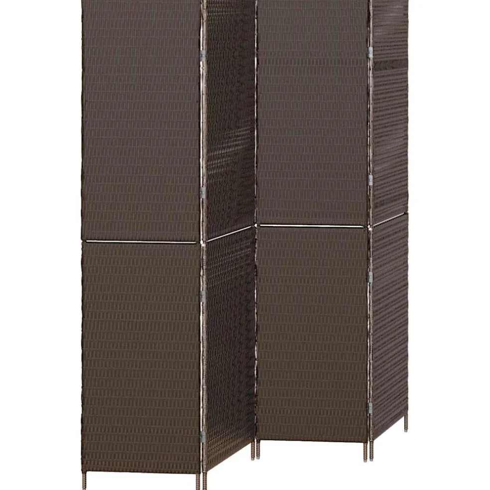 vidaXL Kamerverdeler Bruin 195 x 180 cm poly rattan