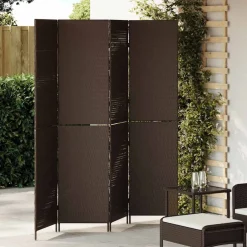vidaXL Kamerverdeler Bruin 195 x 180 cm poly rattan