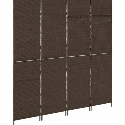 vidaXL Kamerverdeler Bruin 195 x 180 cm poly rattan