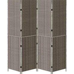 vidaXL Kamerverdeler Grijs 195 x 180 cm poly rattan
