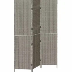 vidaXL Kamerverdeler Grijs 146 x 180 cm poly rattan