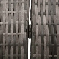 vidaXL Kamerverdeler Grijs 146 x 180 cm poly rattan