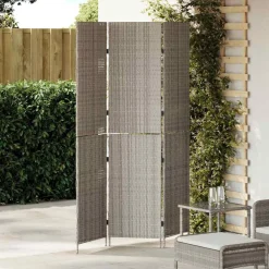 vidaXL Kamerverdeler Grijs 146 x 180 cm poly rattan