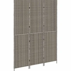 vidaXL Kamerverdeler Grijs 146 x 180 cm poly rattan