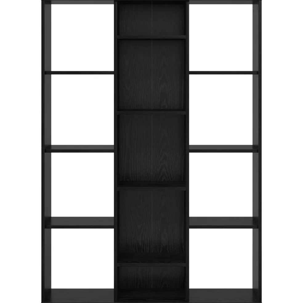 vidaXL Kamerverdeler Zwart Eiken 100 x 24 x 140 cm Bewerkt hout