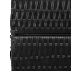 vidaXL Kamerverdeler Zwart 195 x 180 cm poly rattan