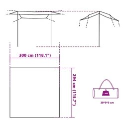 vidaXL Kampeerluifel waterdicht 300x294 cm blauw
