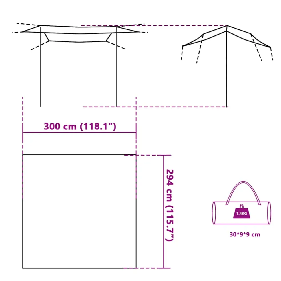 vidaXL Kampeerluifel waterdicht 300x294 cm blauw