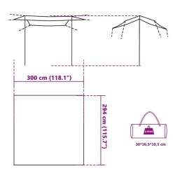 vidaXL Kampeerluifel waterdicht 300x294 cm grijs en oranje