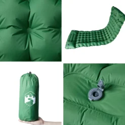 vidaXL Kampeermatras met kussen zelfopblazend 1-persoons groen