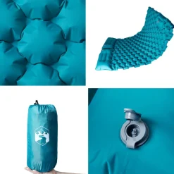 vidaXL Kampeermatras met kussens zelfopblazend 2-persoons blauw