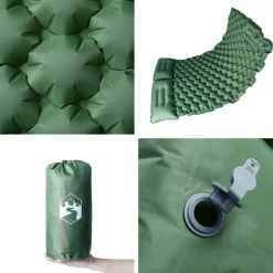 vidaXL Kampeermatras met kussens zelfopblazend 2-persoons groen