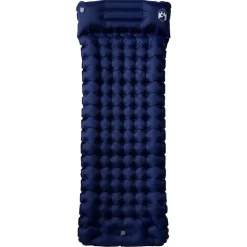 vidaXL Kampeermatras met kussen zelfopblazend 1-persoons marineblauw