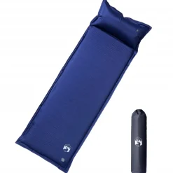 vidaXL Kampeermatras met kussen zelfopblazend 1-persoons marineblauw