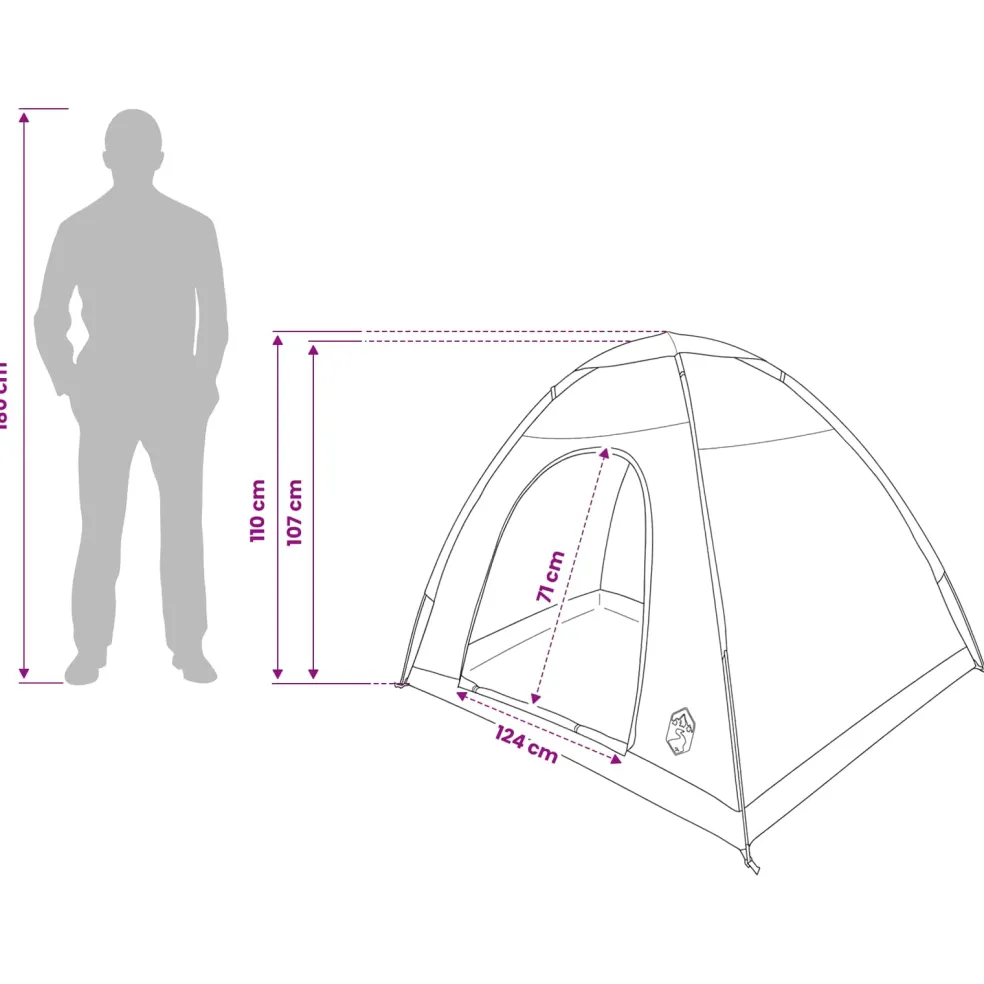 vidaXL Kamperen tent 2-persoons Legergroen