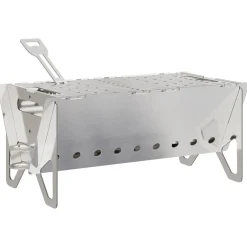 vidaXL Kampvuurplaats 42 x 22 x 18 cm Roestvrij staal Zilverkleurig