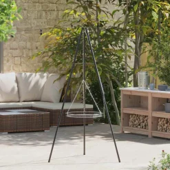 vidaXL Kampvuur tripod 2 st Zwart Staal