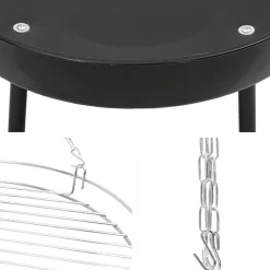 vidaXL Kampvuur tripod 3 st Zwart Staal