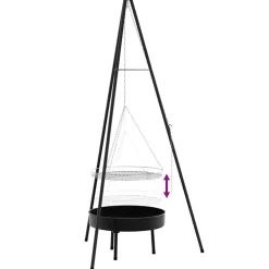 vidaXL Kampvuur tripod 3 st Zwart Staal